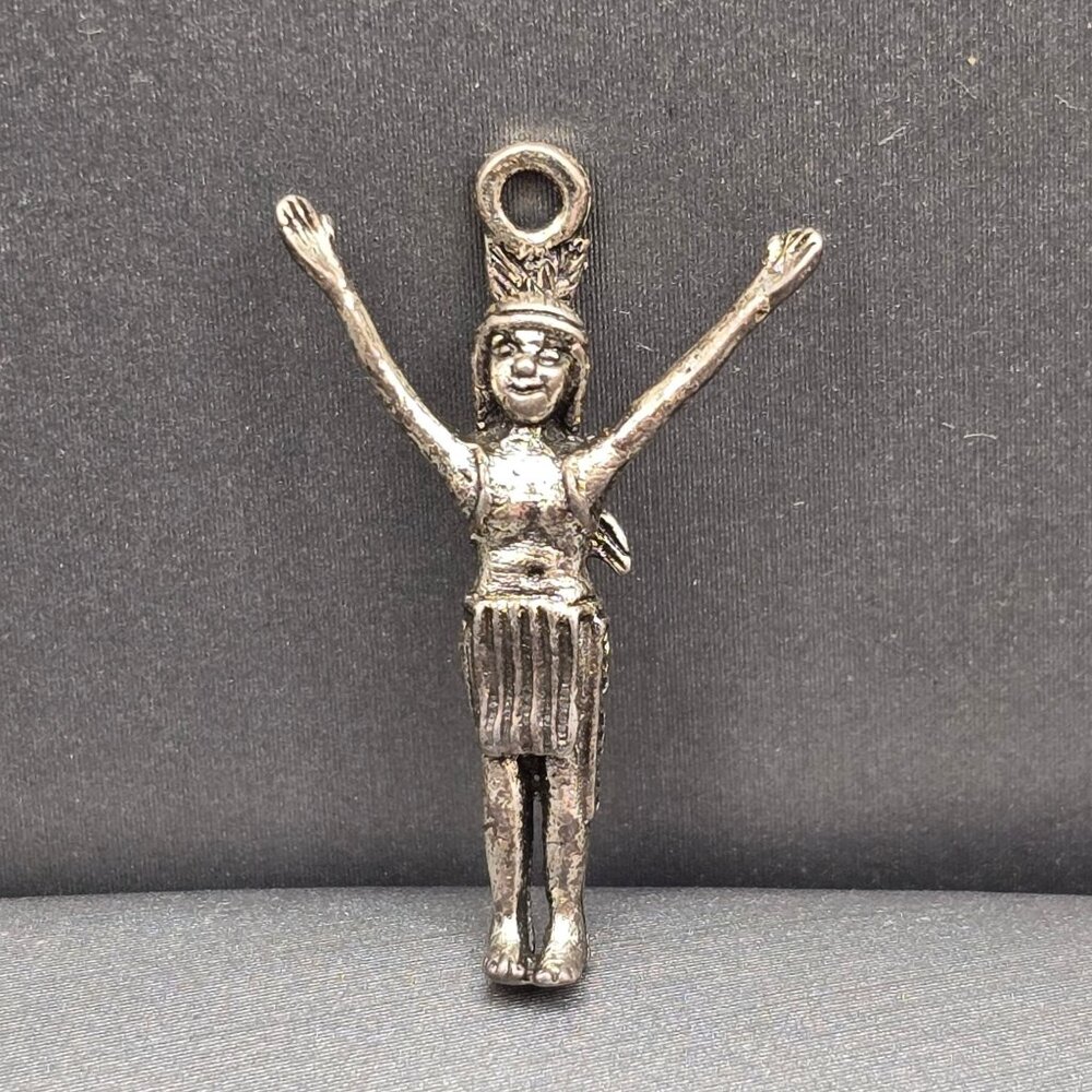 VTG Sterling Silver Native American Girl Charm Pendant Southwest Artisan Rare
